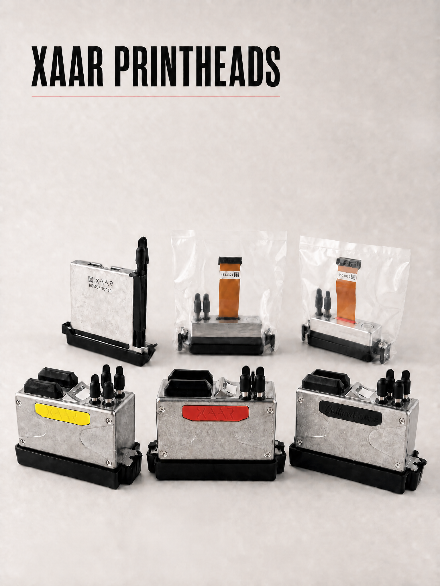 XAAR printheads · industrial inkjet · ceramic tile lines · GS6/GS12/GS40 · drop sizes